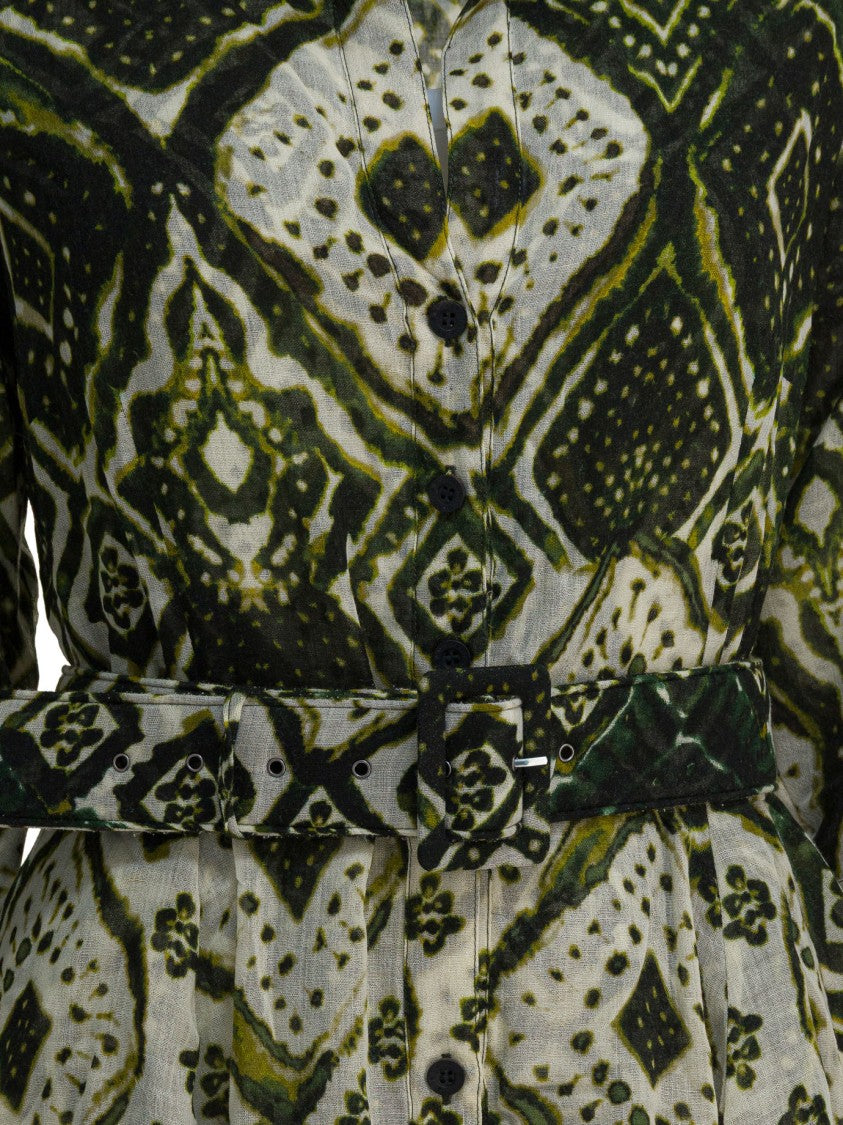 Samantha Sung Flowing Midi Dress With Geometric Pattern