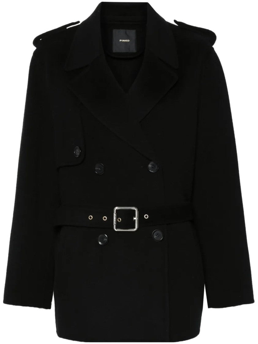 Pinko Double-Breasted Belted Coat