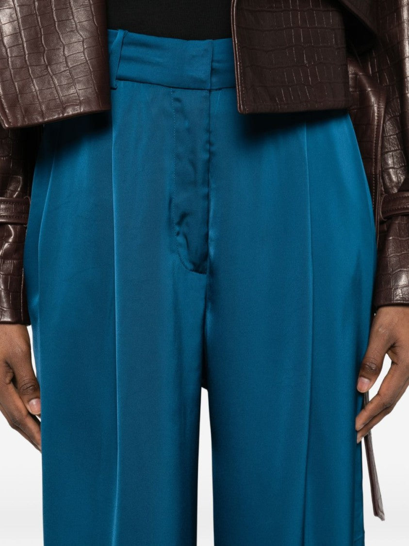 Michael Kors Wide-Leg Trousers With Tailored Waistband In Luxurious Merino Wool