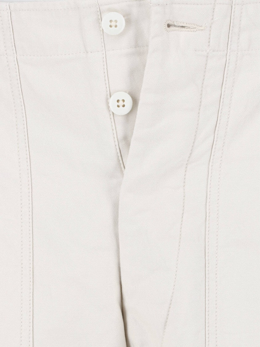 Kaptain Sunshine White Baker Mid-Rise Straight-Leg Cotton Trousers