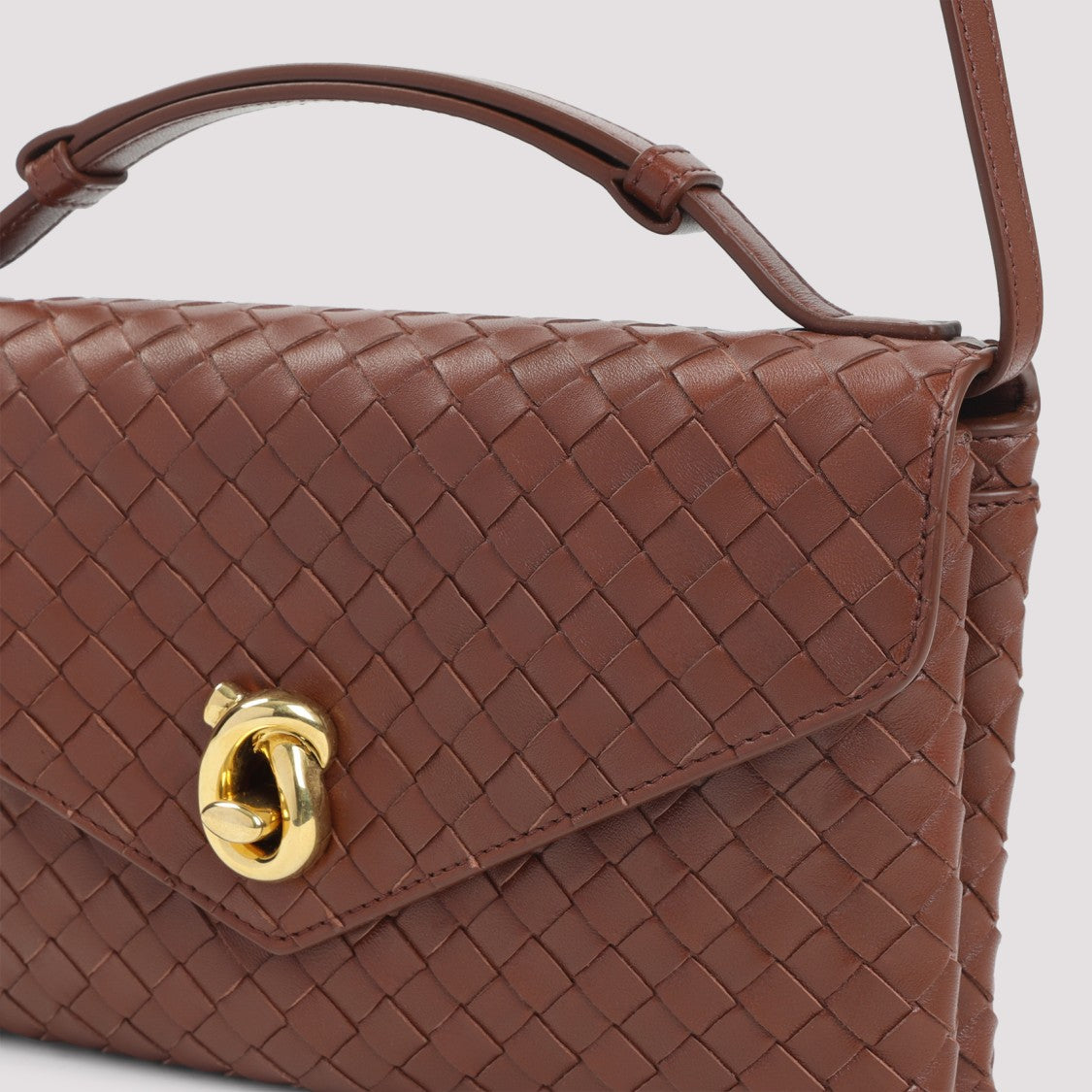 Bottega Veneta Dark Red Intrecciato Lamb Leather Shoulder Bag