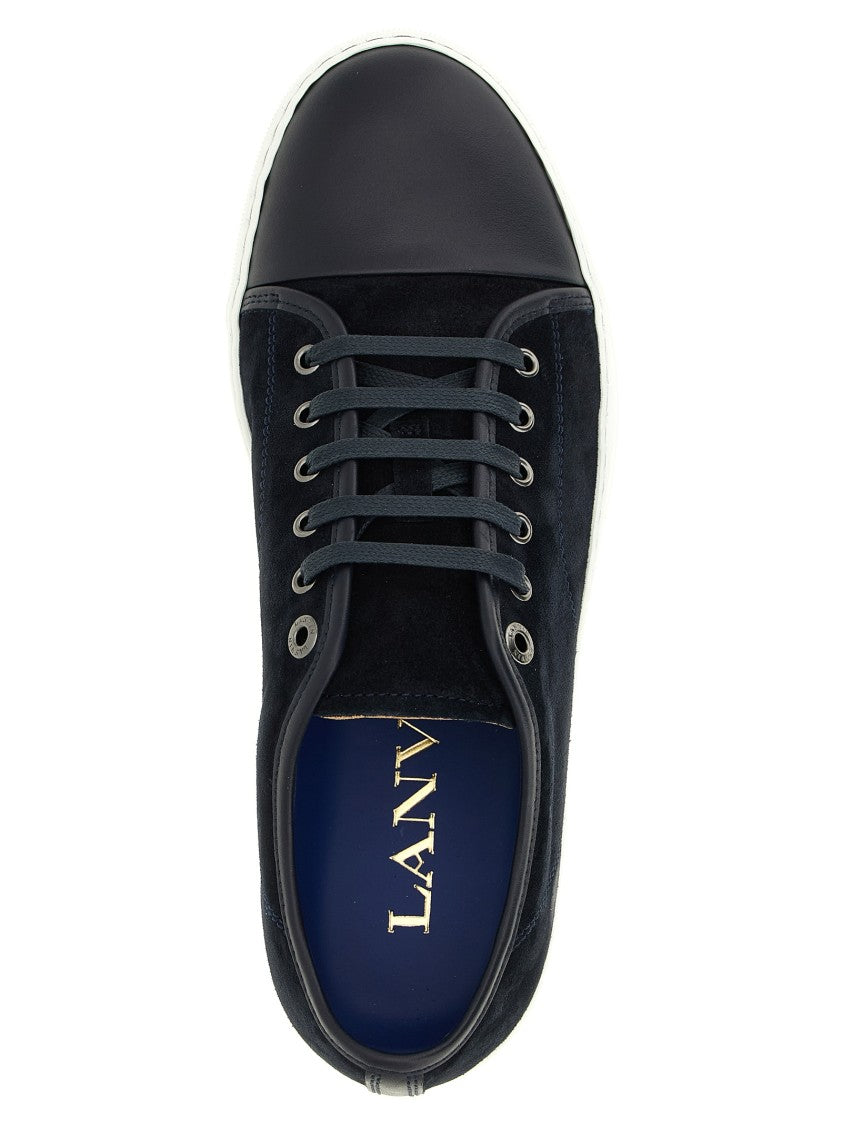 Lanvin Blue Suede And Nappa Low-Top Sneakers