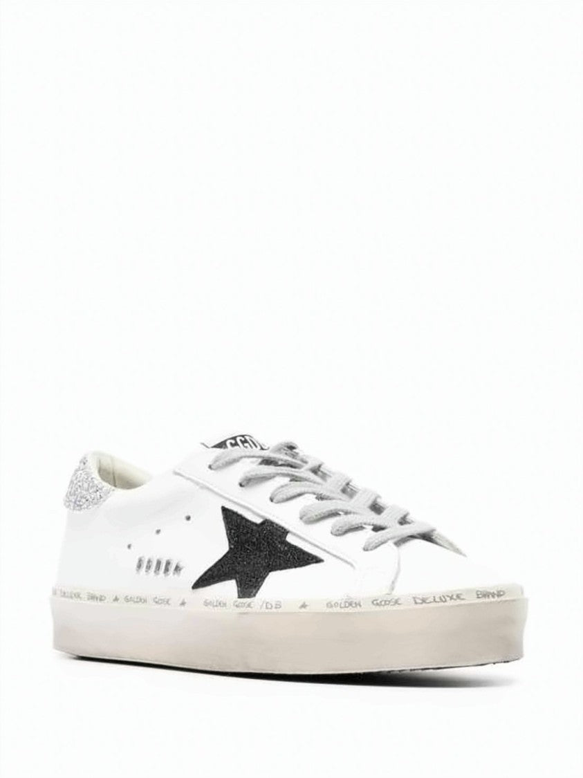 Golden Goose Low-Top Sneakers With Black Star Detail And Glitter Accents