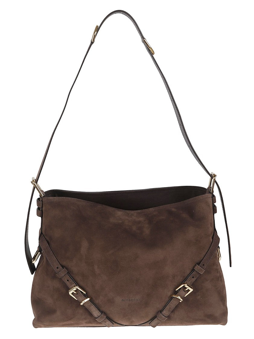 Givenchy Medium Suede Calf Leather Shoulder Bag With V-Shaped Silhouette