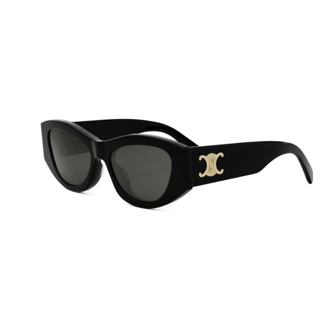 Celine Angular Cat-Eye Sunglasses With Gold Emblem Detail