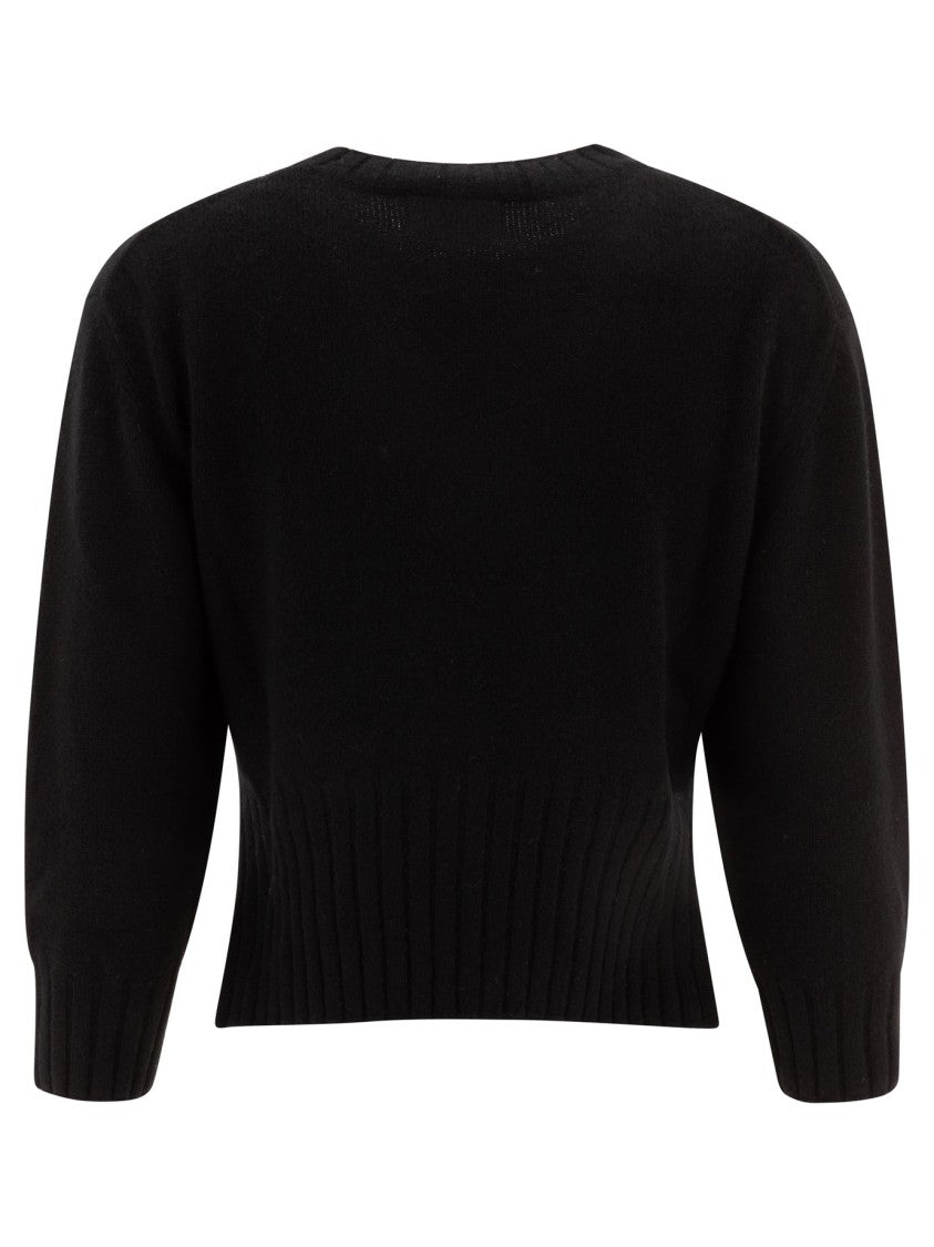 Loulou Studio Cropped Black Cashmere Knitwear