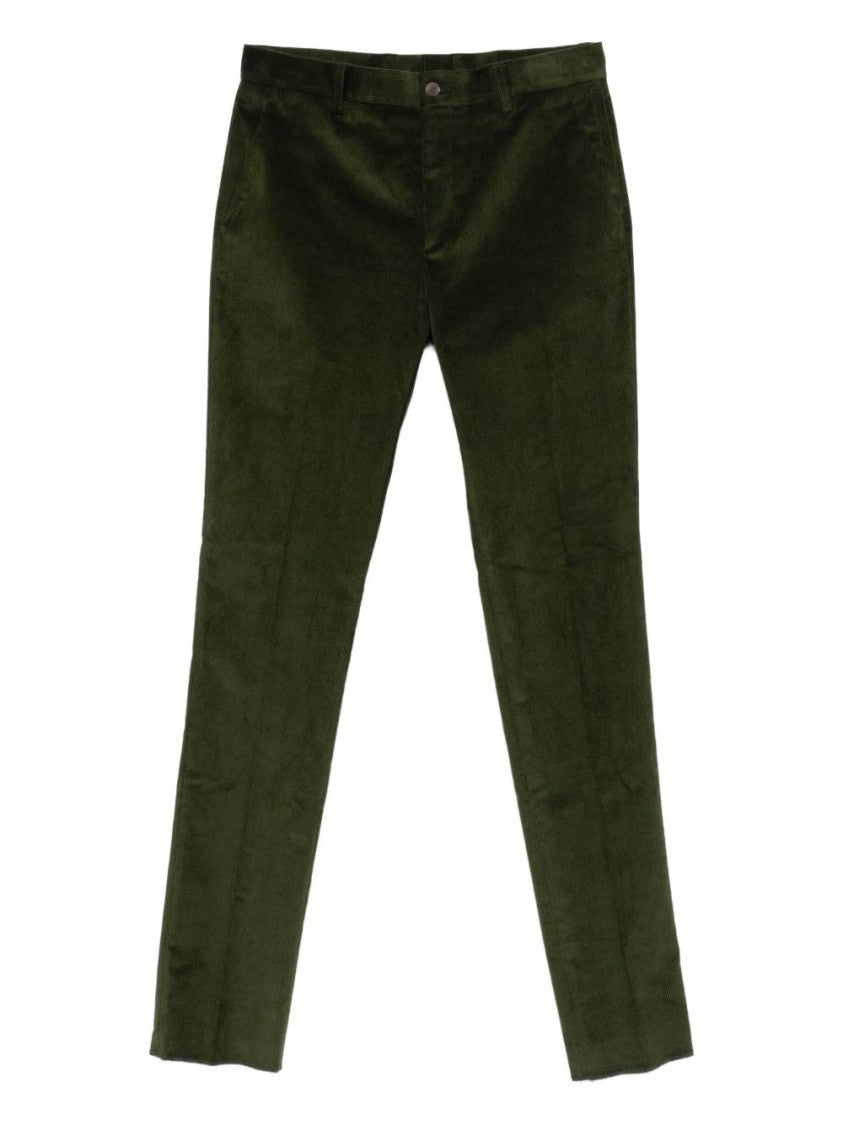 Etro Dark Green Corduroy Tailored Pants