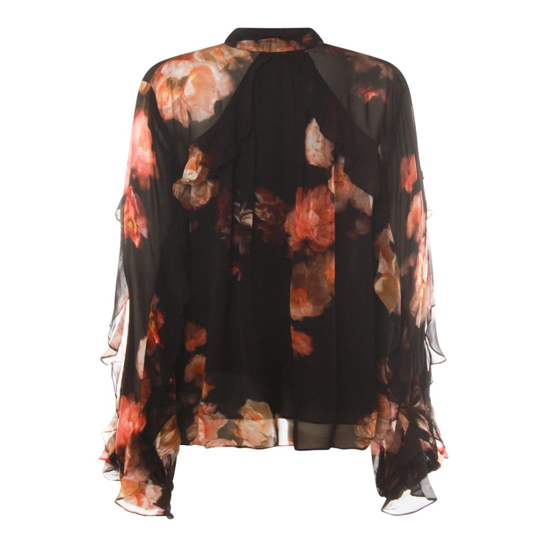 Zimmermann Sheer Floral Black Top With Long Sleeves