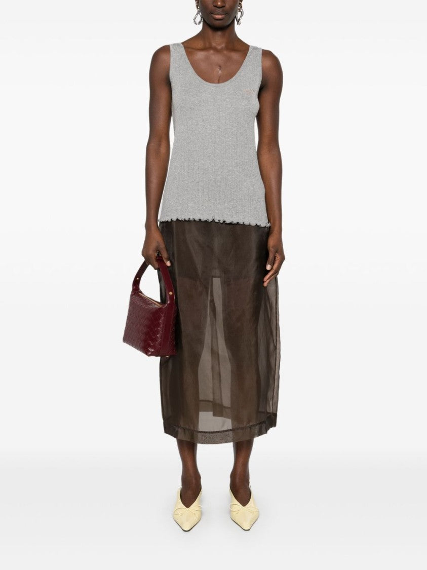 Fendi Light Grey Sleeveless Fendi Roma Tank Top