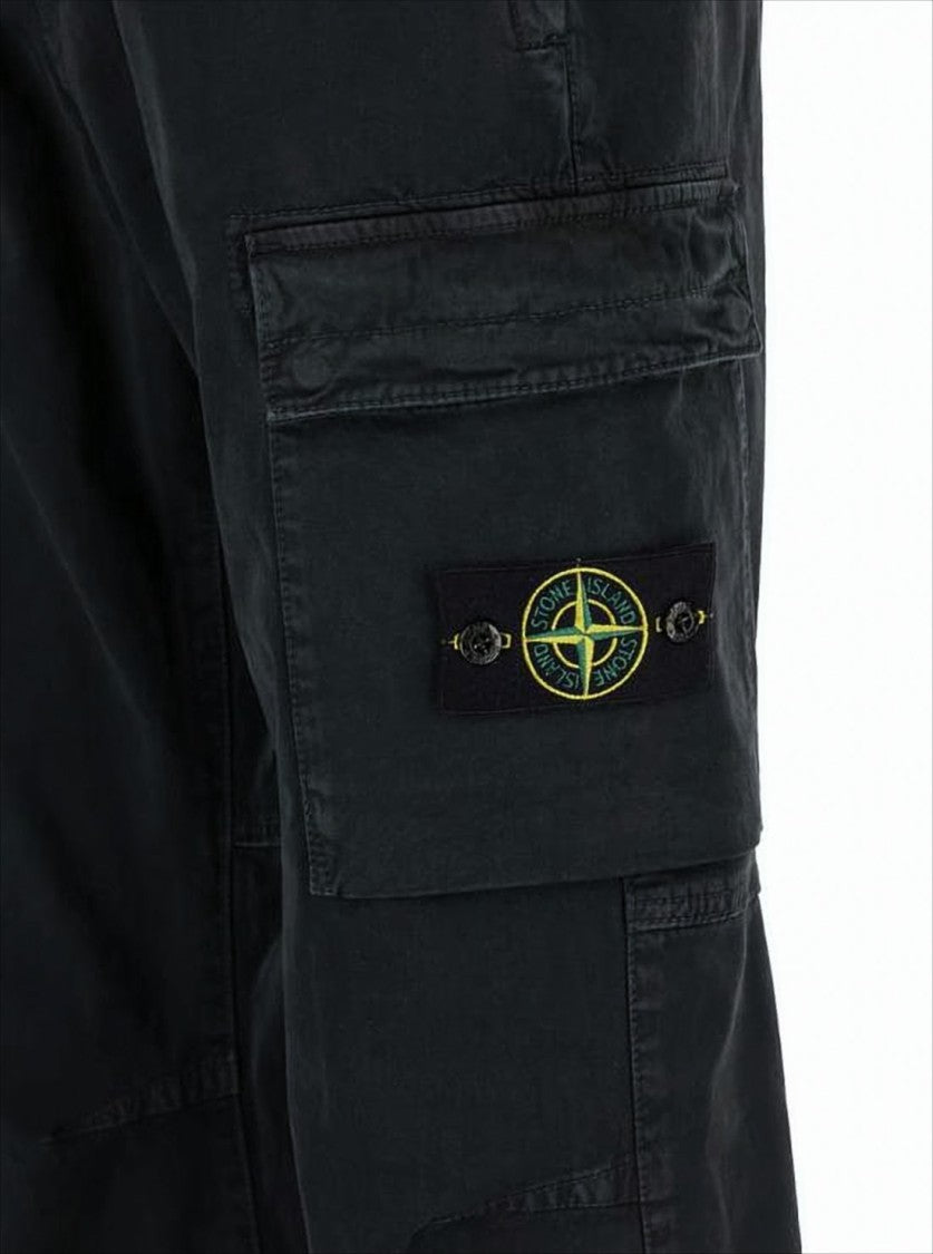 Stone Island Cotton Cargo Pants With Flap Pockets