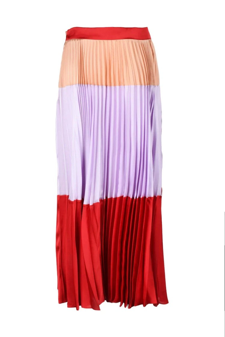 Twin-Set Multicolor Striped Polyester Midi Skirt