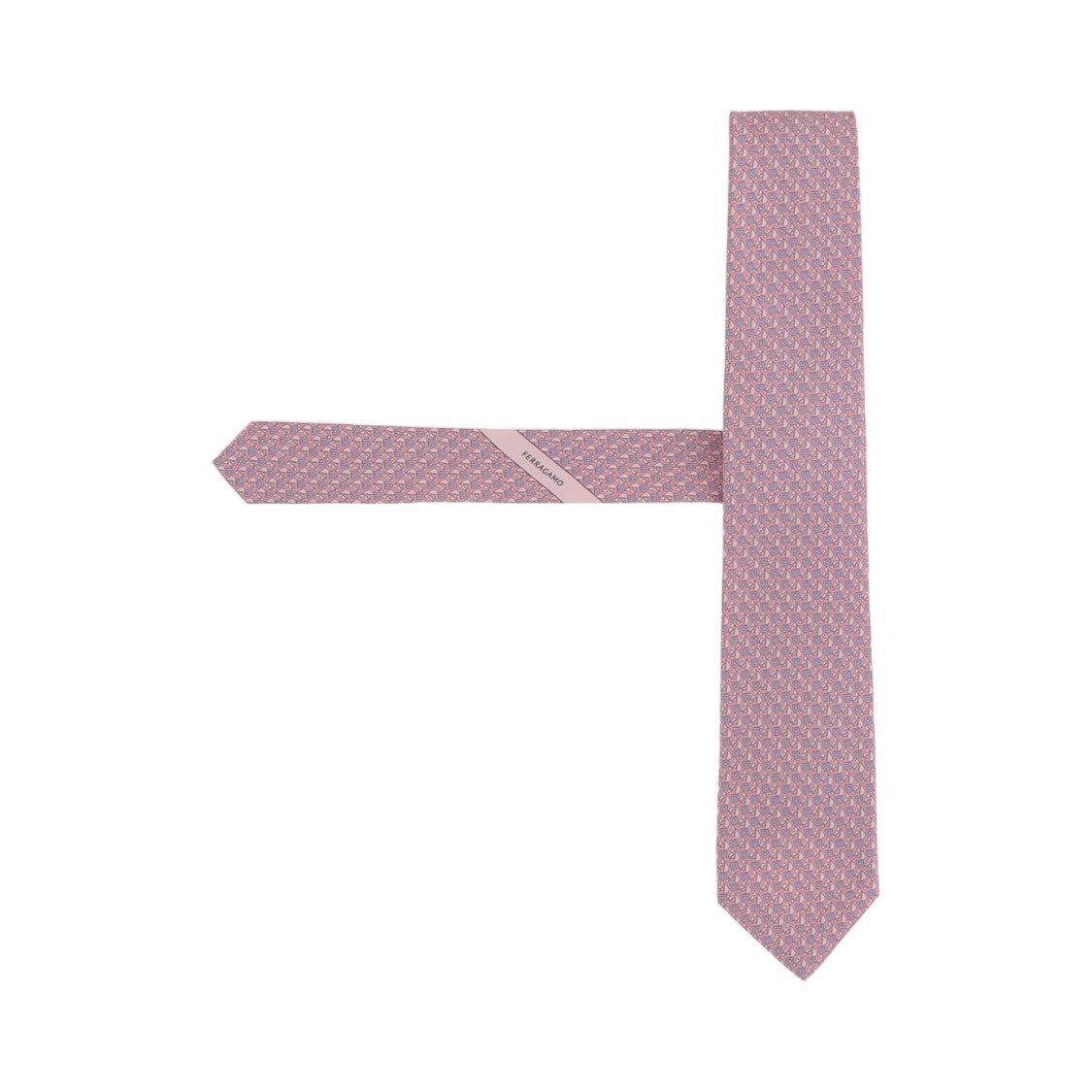 Salvatore Ferragamo Pink Patterned Silk Tie