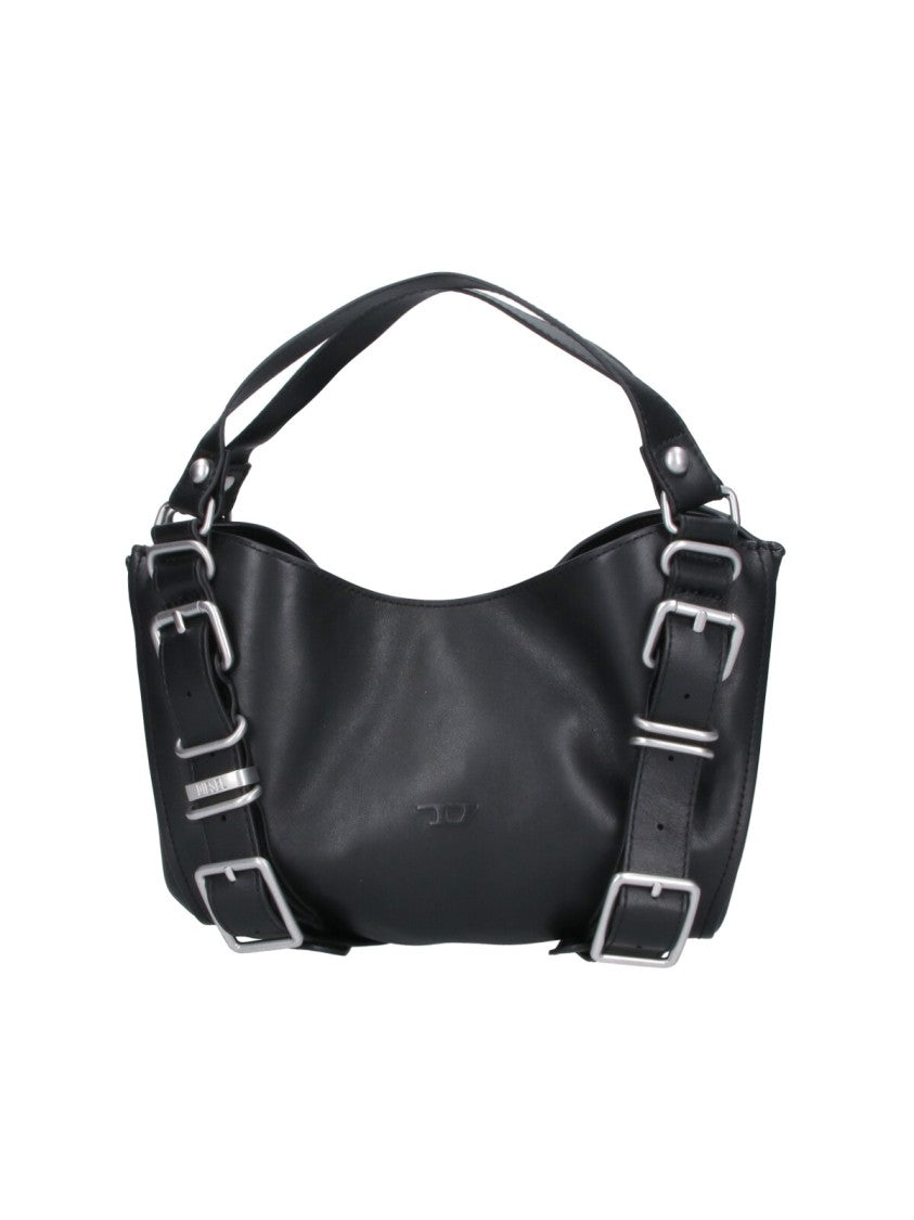 Diesel Small Black Leather Handbag With Top Handle