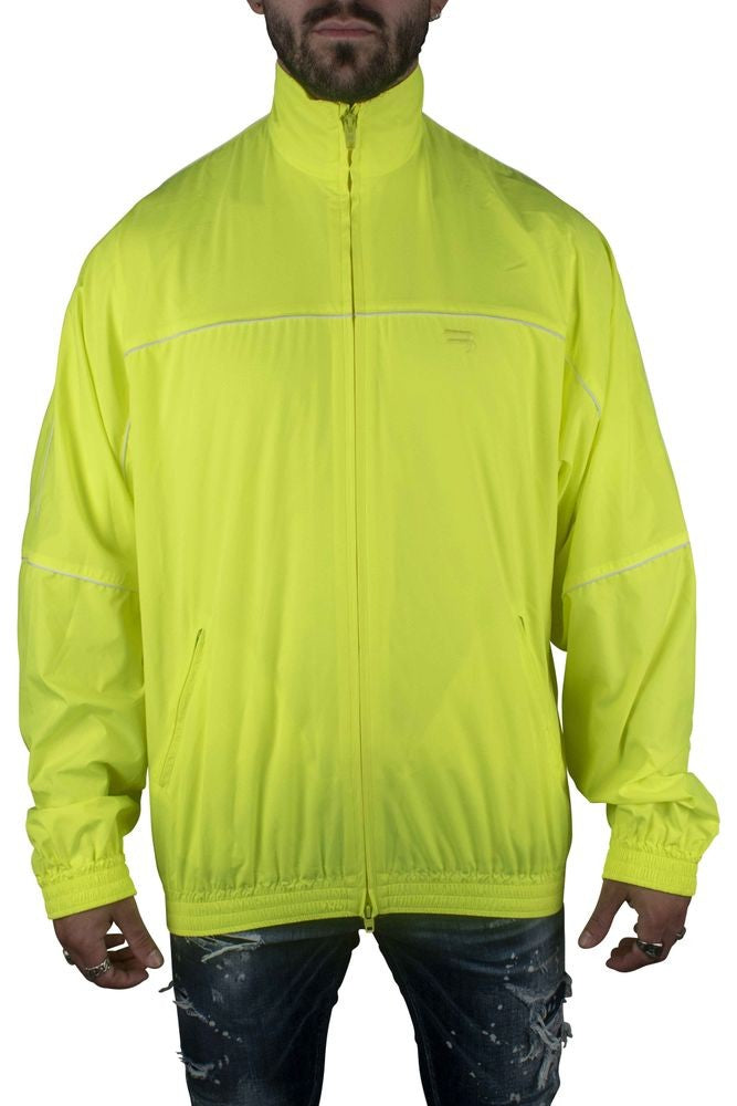 Balenciaga Neon Yellow Windbreaker Jacket With High Collar