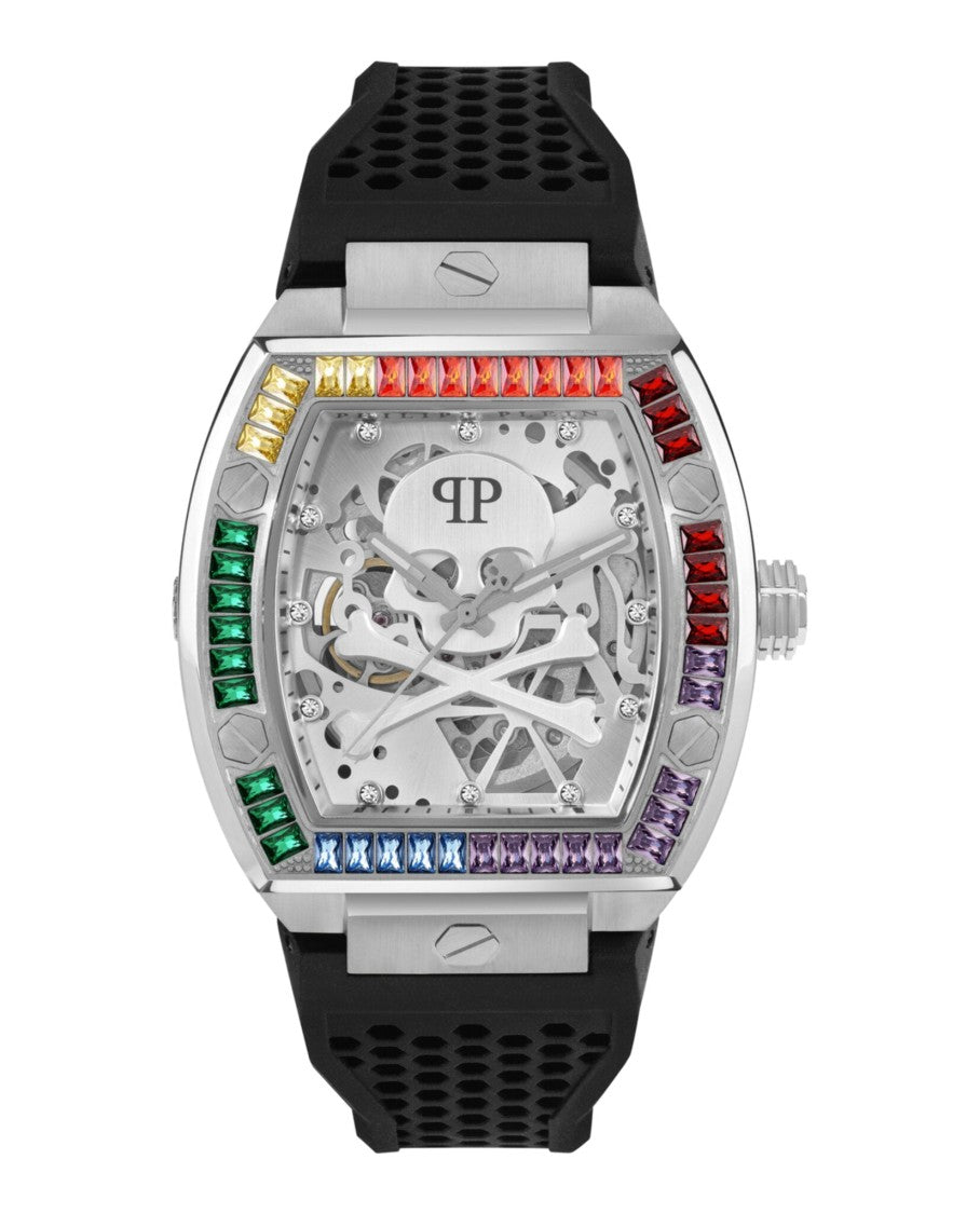 Philipp Plein Skeleton Automatic Watch With Leo Crystal Bezel
