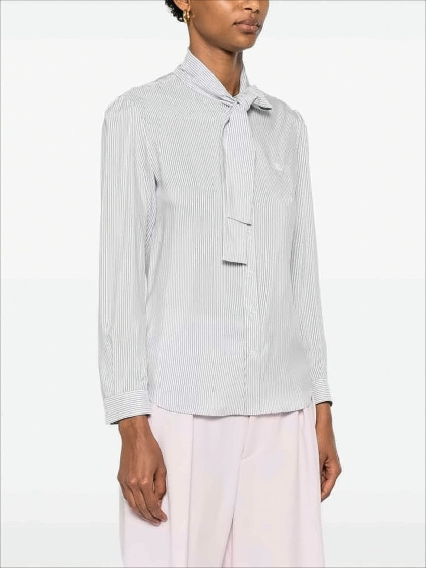 Celine Silk Blouse With Vertical Pinstripe