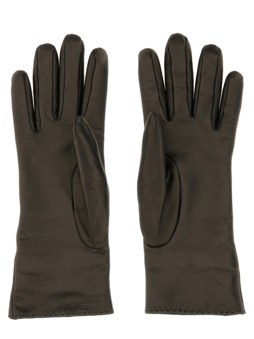 Saint Laurent Cassandre Leather Gloves