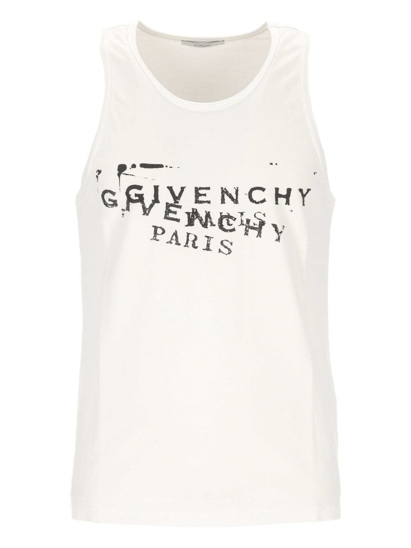 Givenchy Silk And Nylon Distressed Text T-Shirt