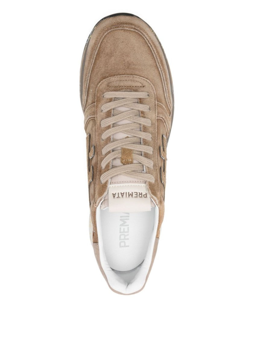 Premiata Beige Sneakers With Suede And Leather Accents
