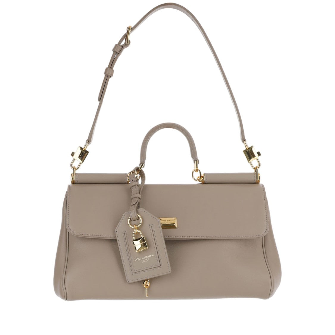 Dolce & Gabbana Structured Medium Handbag In Smooth Calfskin Leather