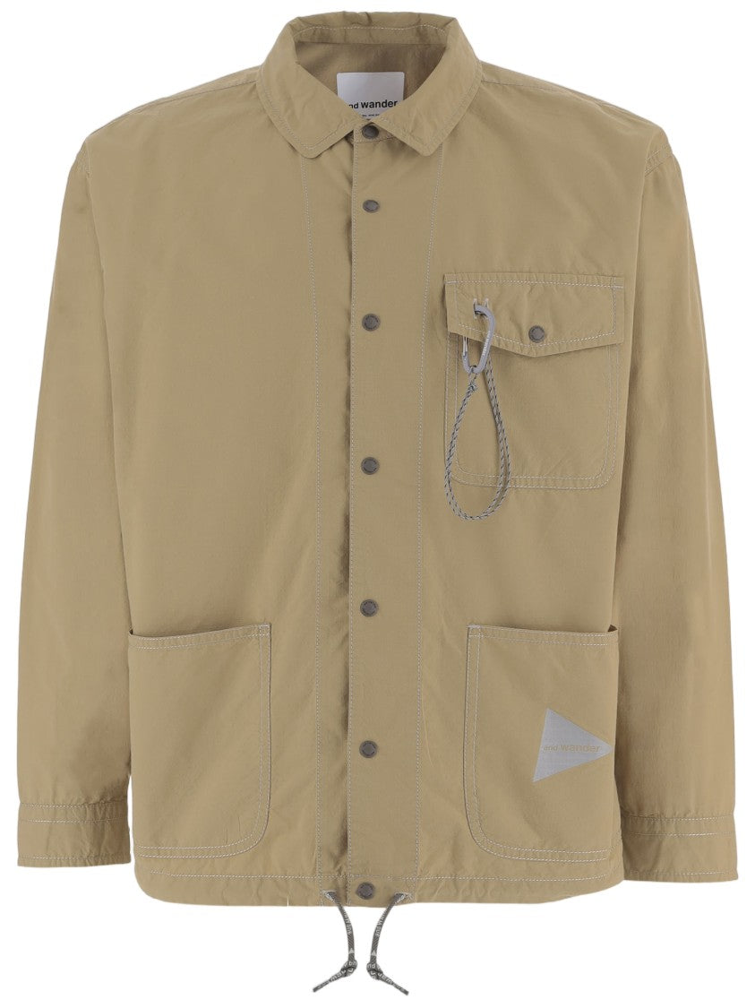 And Wander Beige Cotton-Blend Jacket With Classic Collar