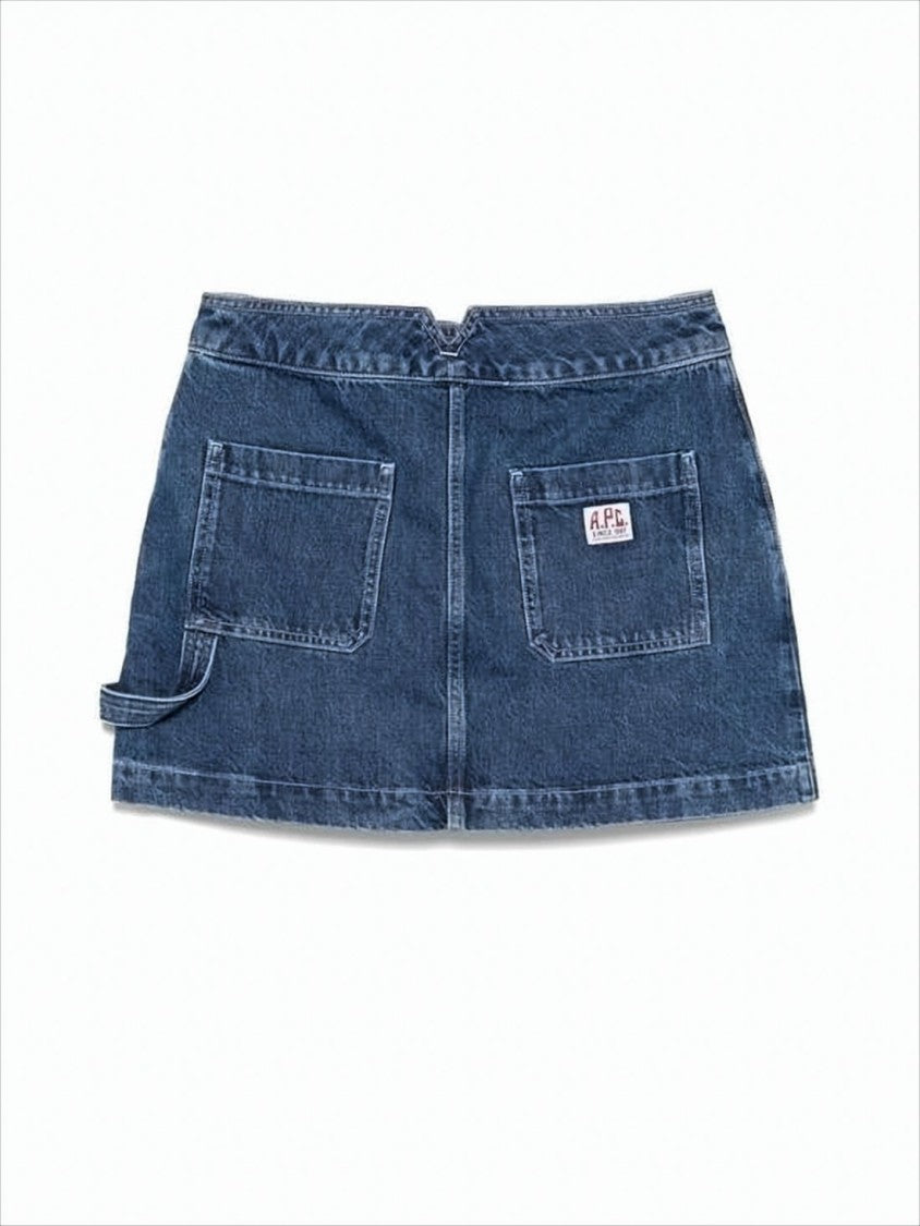 A.P.C. A-Line Denim Skirt With Front And Back Pockets