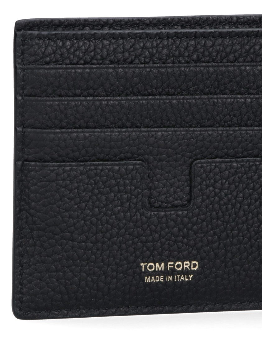 Tom Ford Bi-Fold Wallet In Black Calfskin