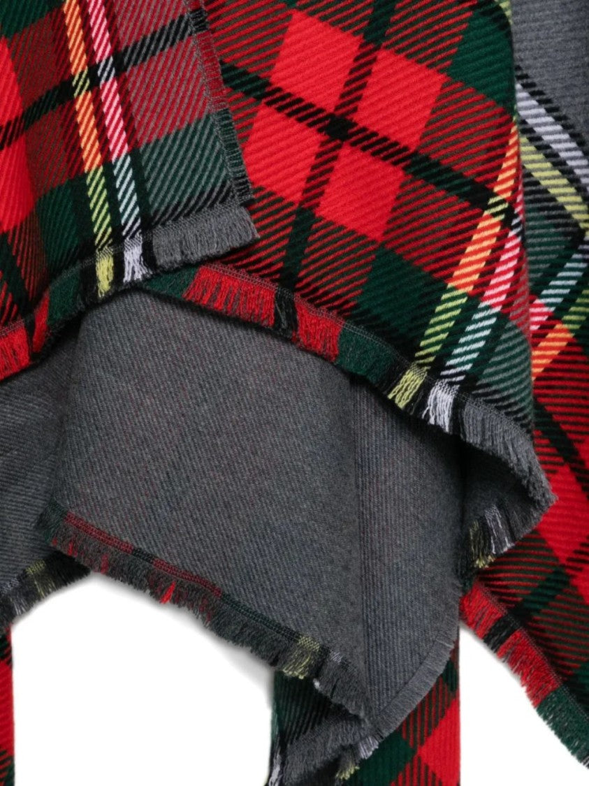 Vivienne Westwood Tartan Plaid Wrap Scarf With Fringed Edges