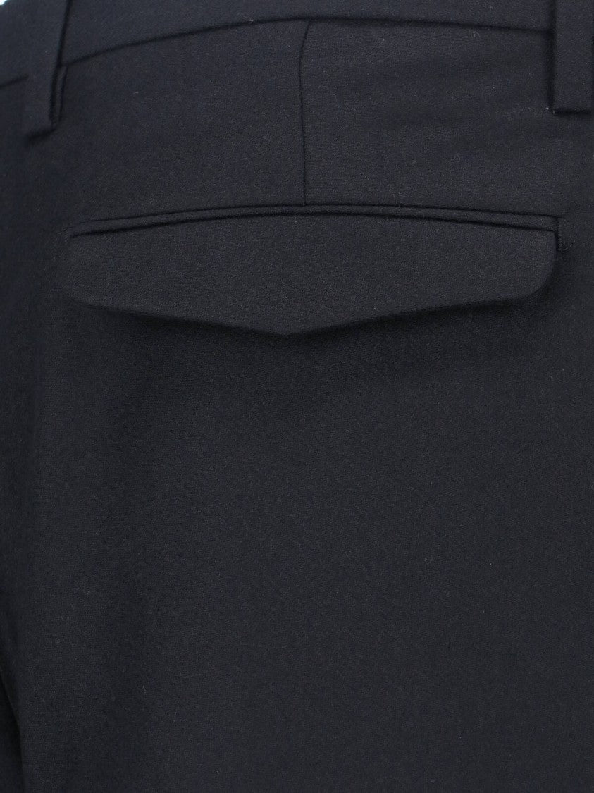 Briglia Tailored Black Virgin Wool Trousers With Cuffed Hem
