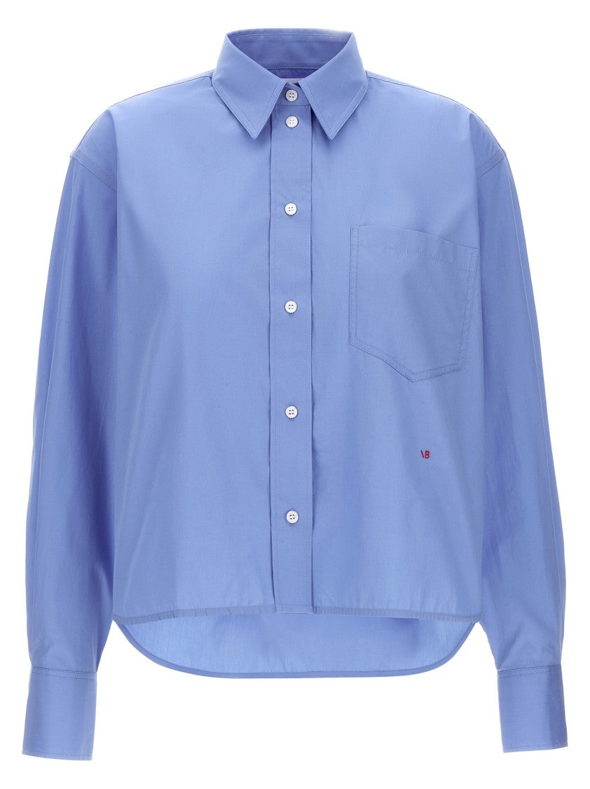 Victoria Beckham Cropped Shirt With Logo Embroidery