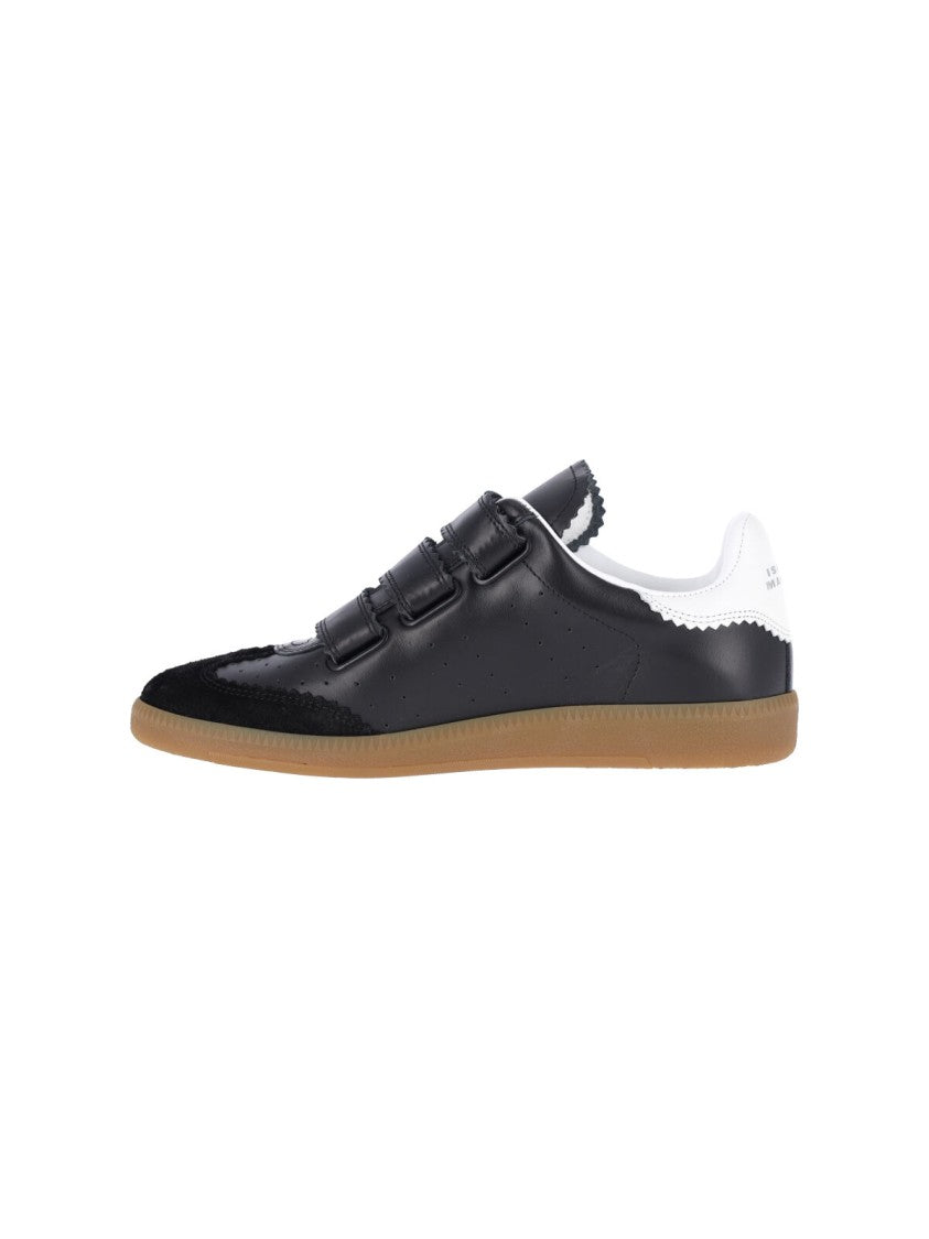 Isabel Marant Black Beth Leather Suede Sneakers