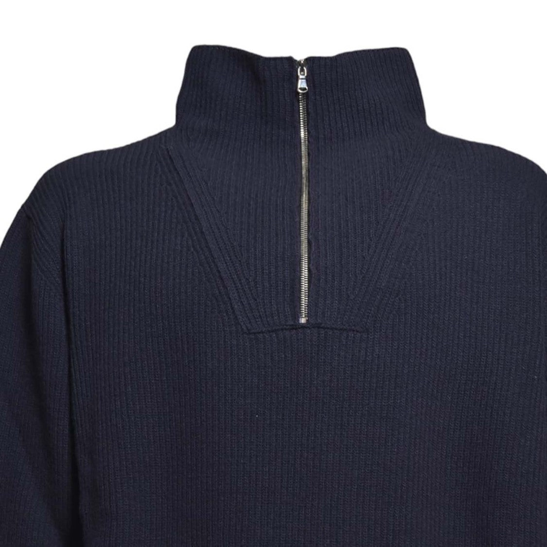Paura Helsinki Sweater In Blue Wool With Zip