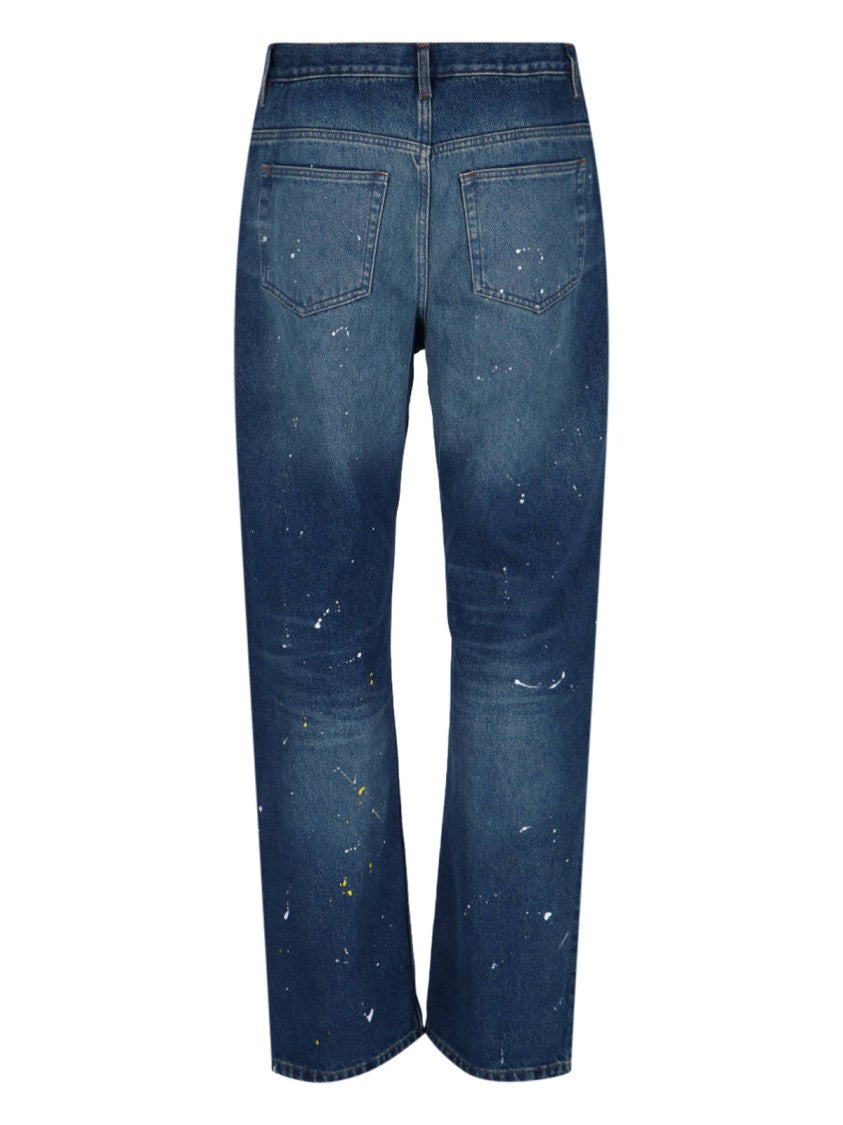 A.P.C. Distressed Jeans With White Paint – Blue