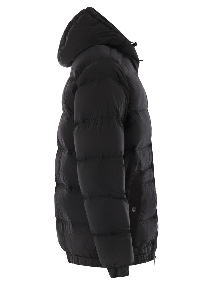 Stone Island Hooded Down Jacket With Seamless Drip-Proof Feather Channels