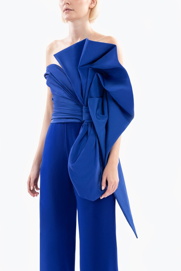 Saiid Kobeisy Jumpsuit With Voluminous Taffeta Bow