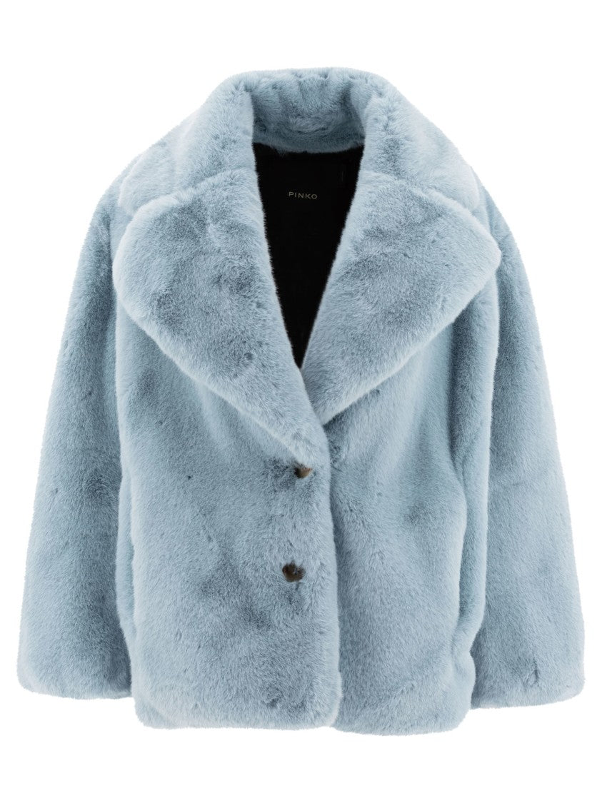 Pinko Light Blue Caban With Plush Texture