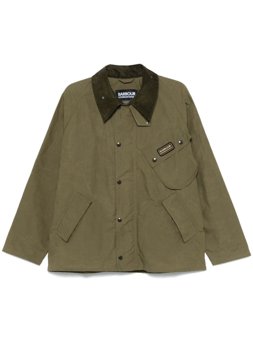 Barbour Ivy Green Jacket With Press-Stud Fastening