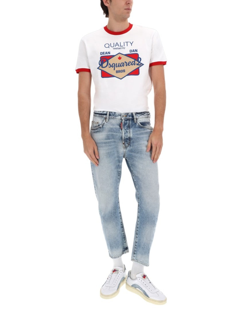 Dsquared2 Light Blue Washed Cotton Jeans