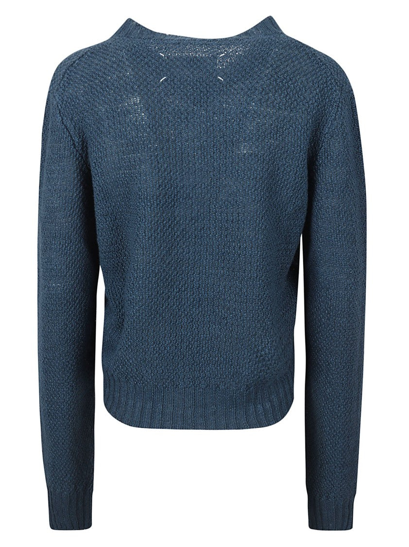 Maison Margiela Cropped Textured Knit Sweater