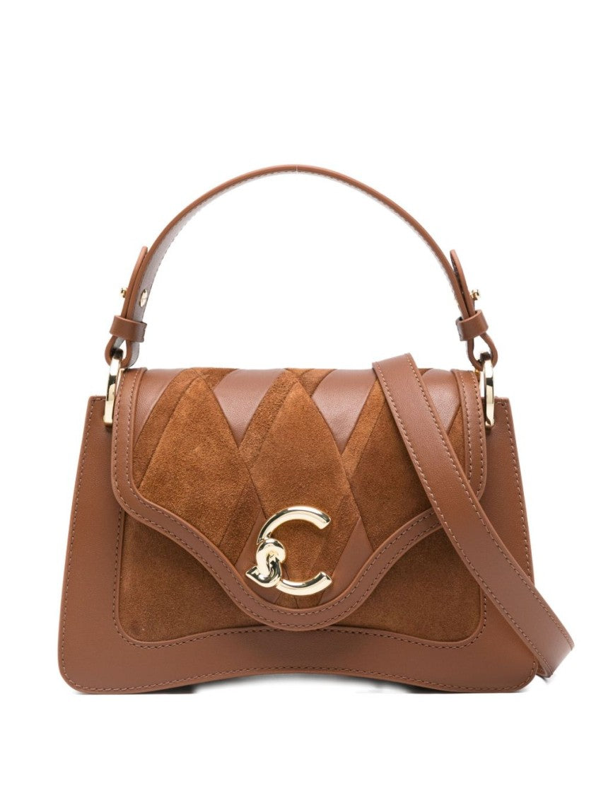 Coccinelle Structured Calfskin Shoulder Bag With Gold-Tone Logo