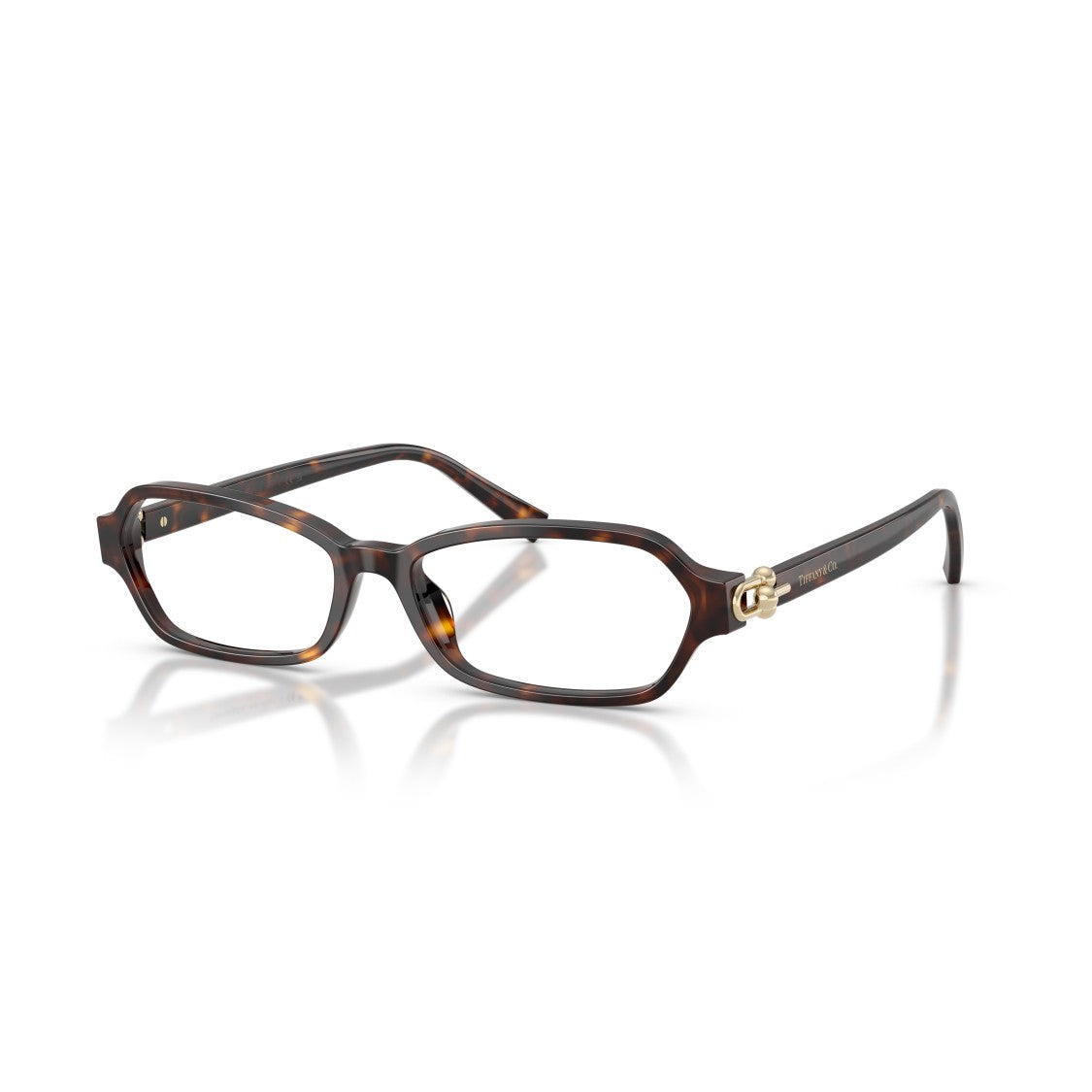 Tiffany & Co. Rectangular Tortoiseshell Acetate Sunglasses With Gold Accents