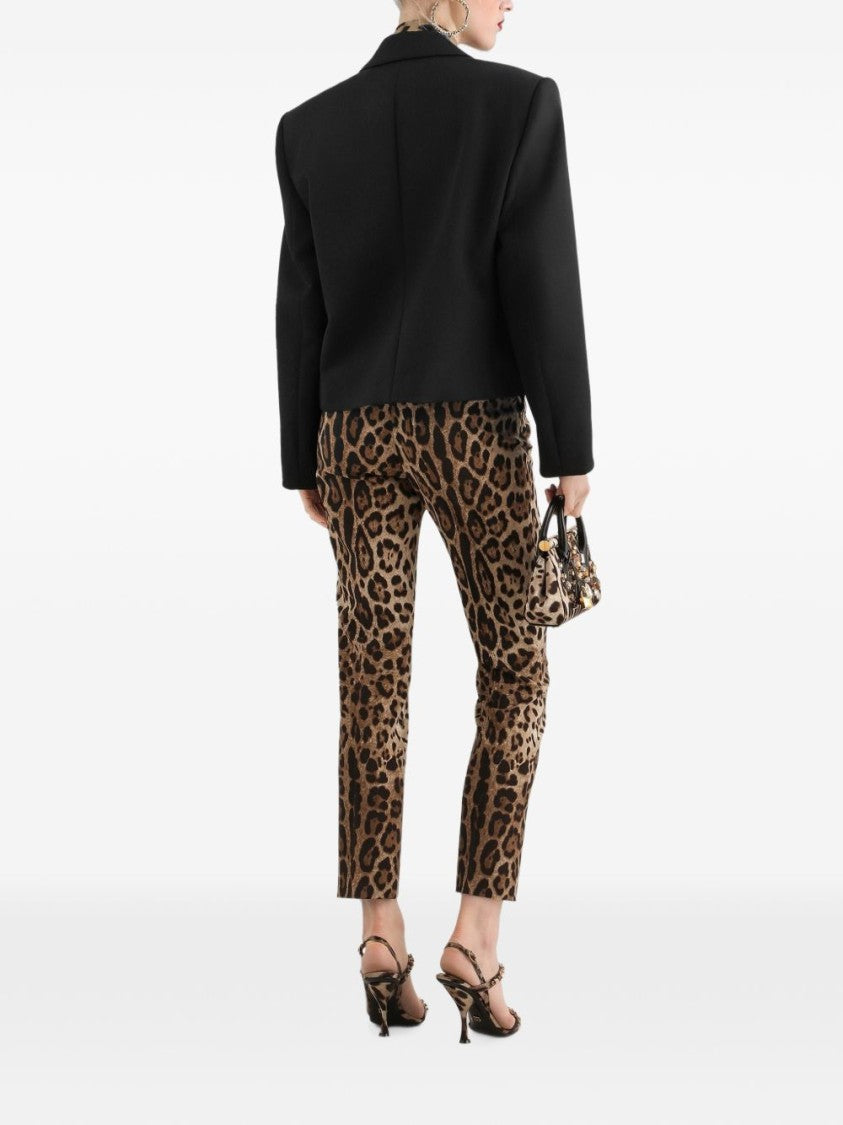 Dolce & Gabbana Multicolor Slim-Fit Leopard Print Trousers