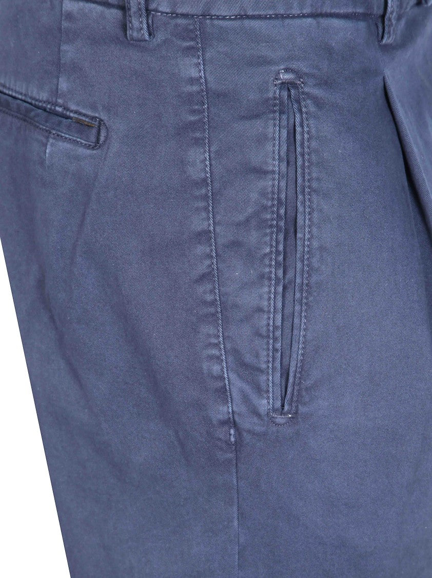 Berwich Blue Tailored Pleated Formal Pants