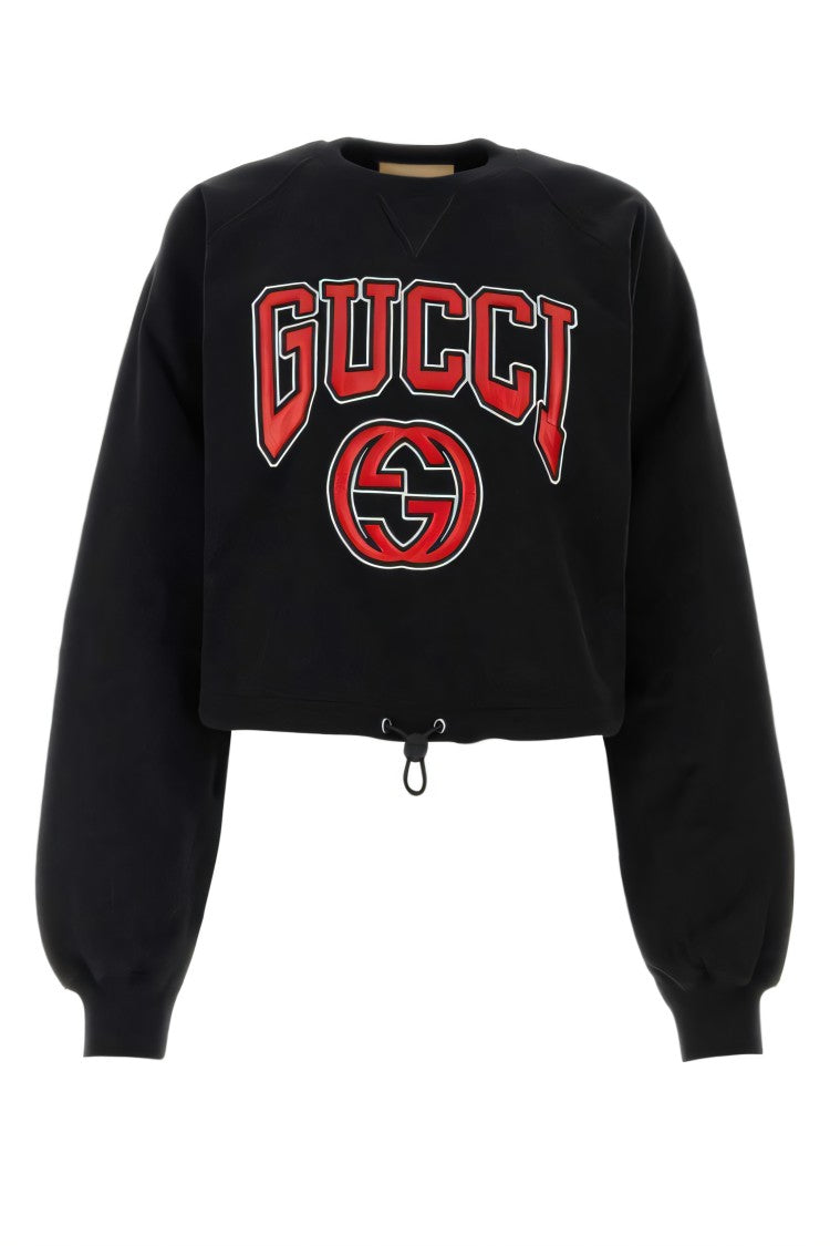 Gucci Cropped Black Long Sleeve Top