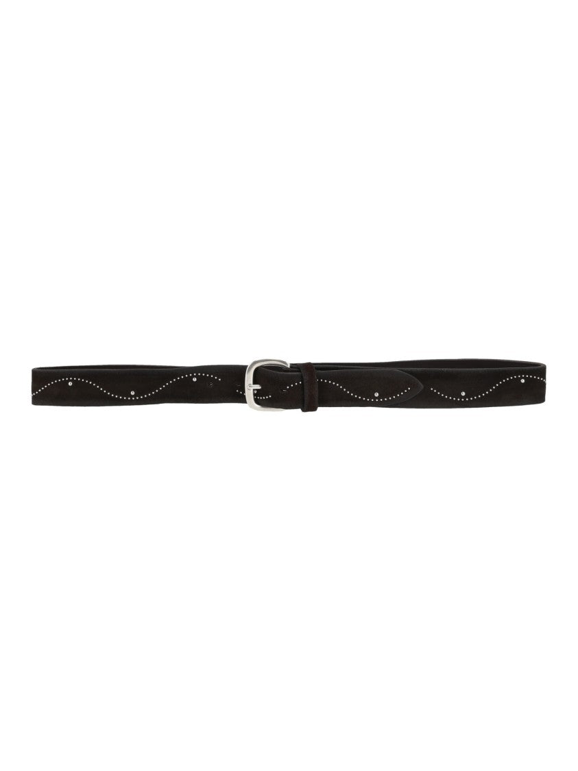 Alberto Luti Black Suede Studded Belt