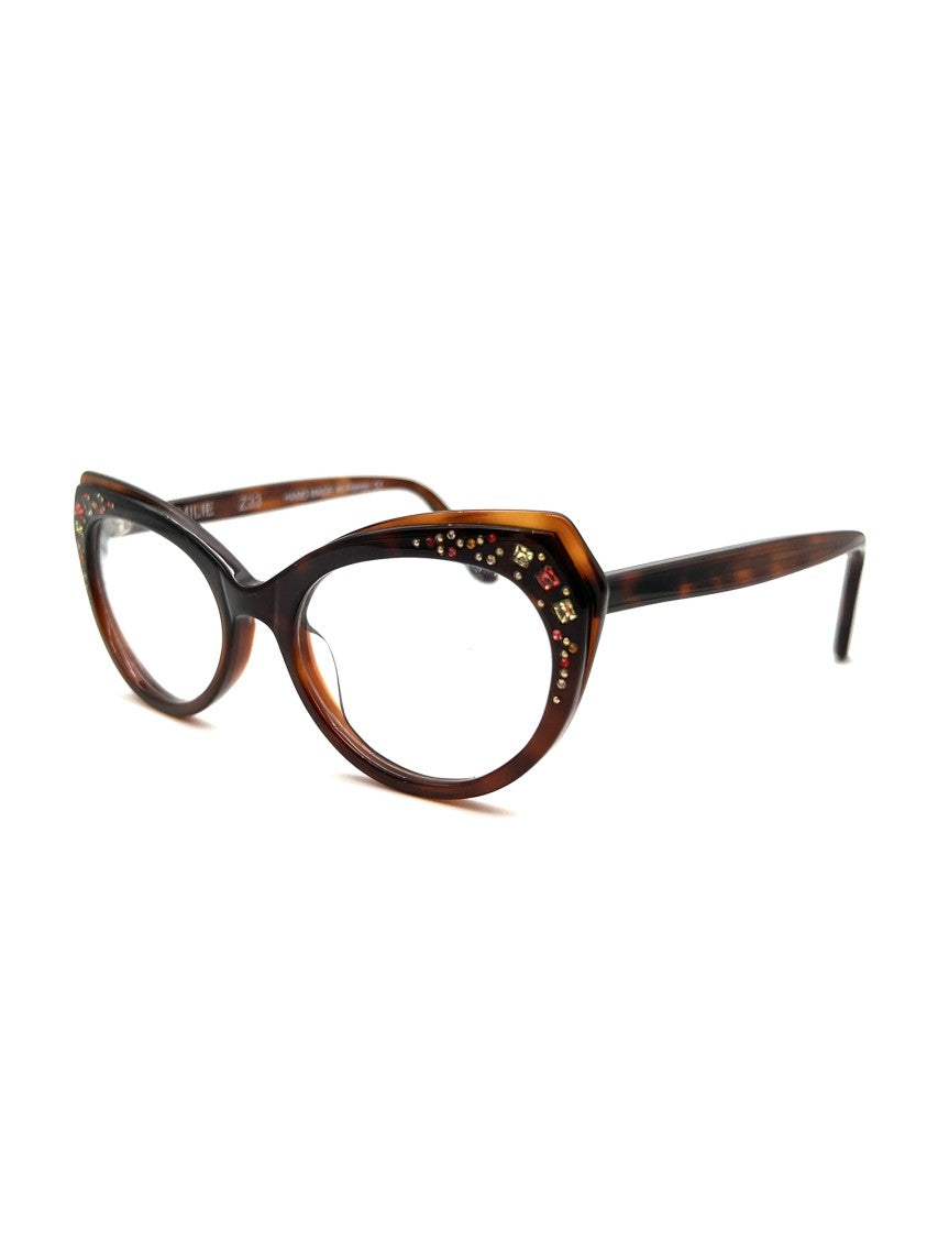 Francis Klein Cat-Eye Optical Frames With Colorful Embellishments