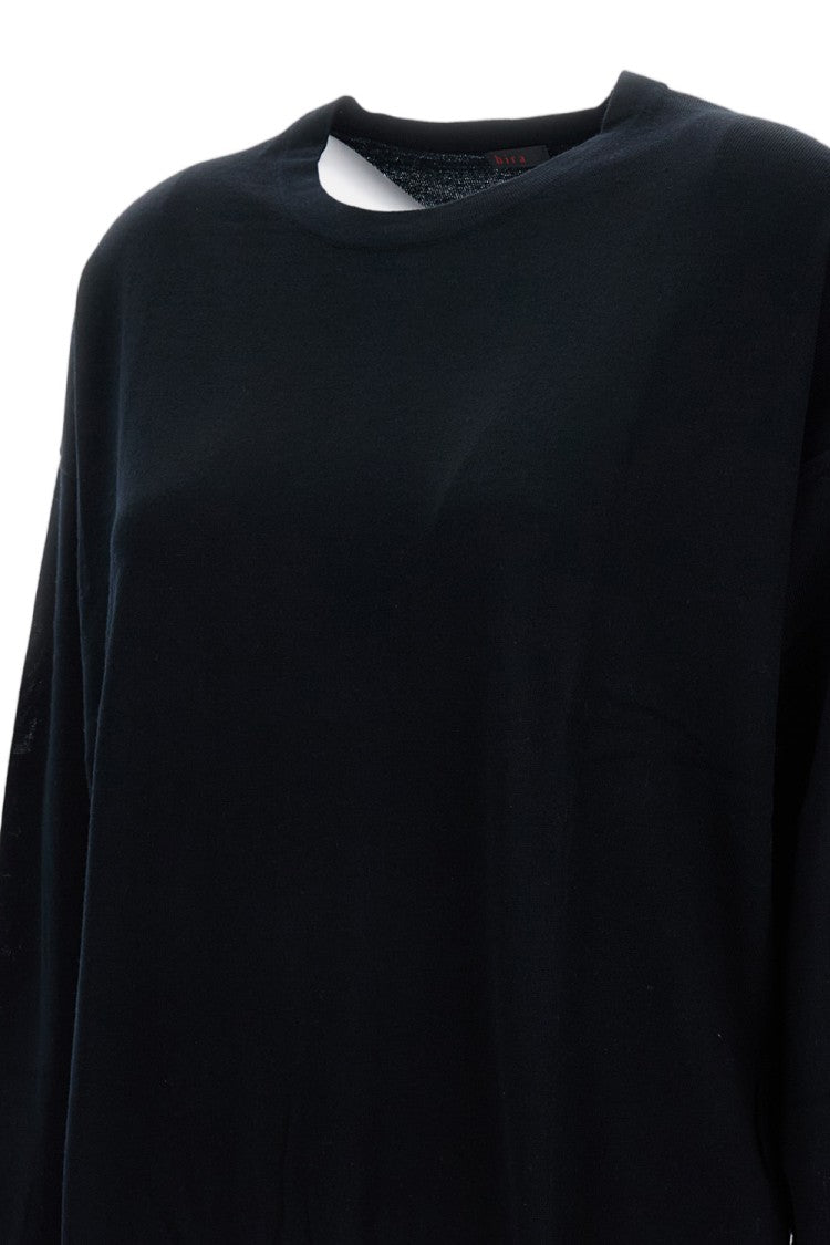 Hira Crewneck Pullover With Ribbed Detailing And Long Sleeves