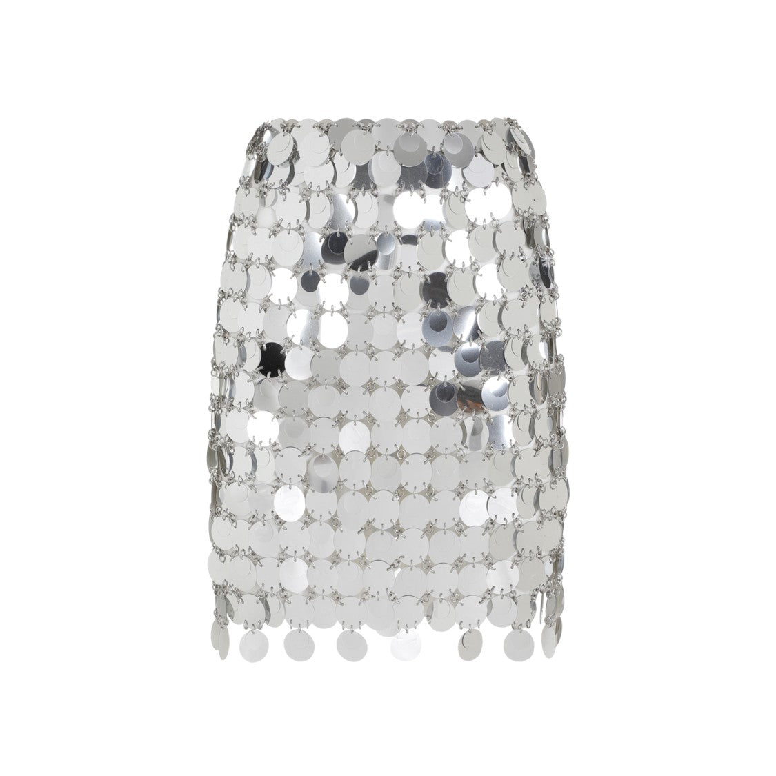 Rabanne Round Sequin Silver Polyester Mini Skirt