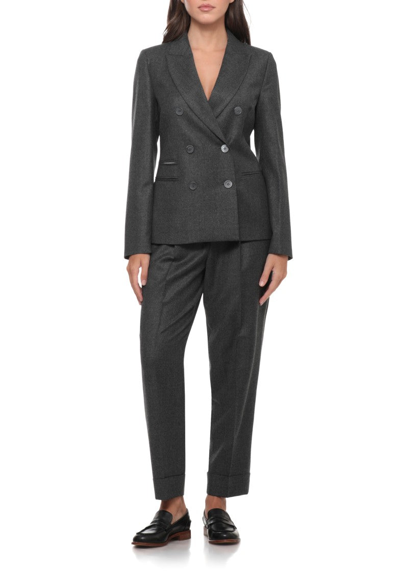 Peserico Double-Breasted Glitter Jacket With Rhinestone Detail