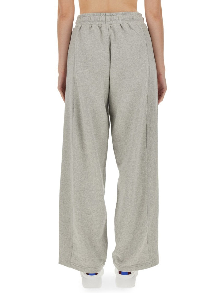 Stella Mccartney Wide Leg Cotton Jogging Pants With Subtle Logo
